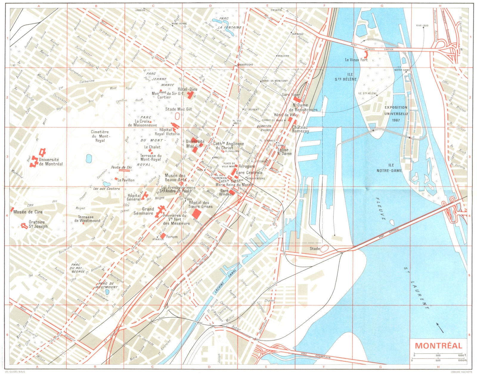 CANADA. Montreal 1967 old vintage map plan chart